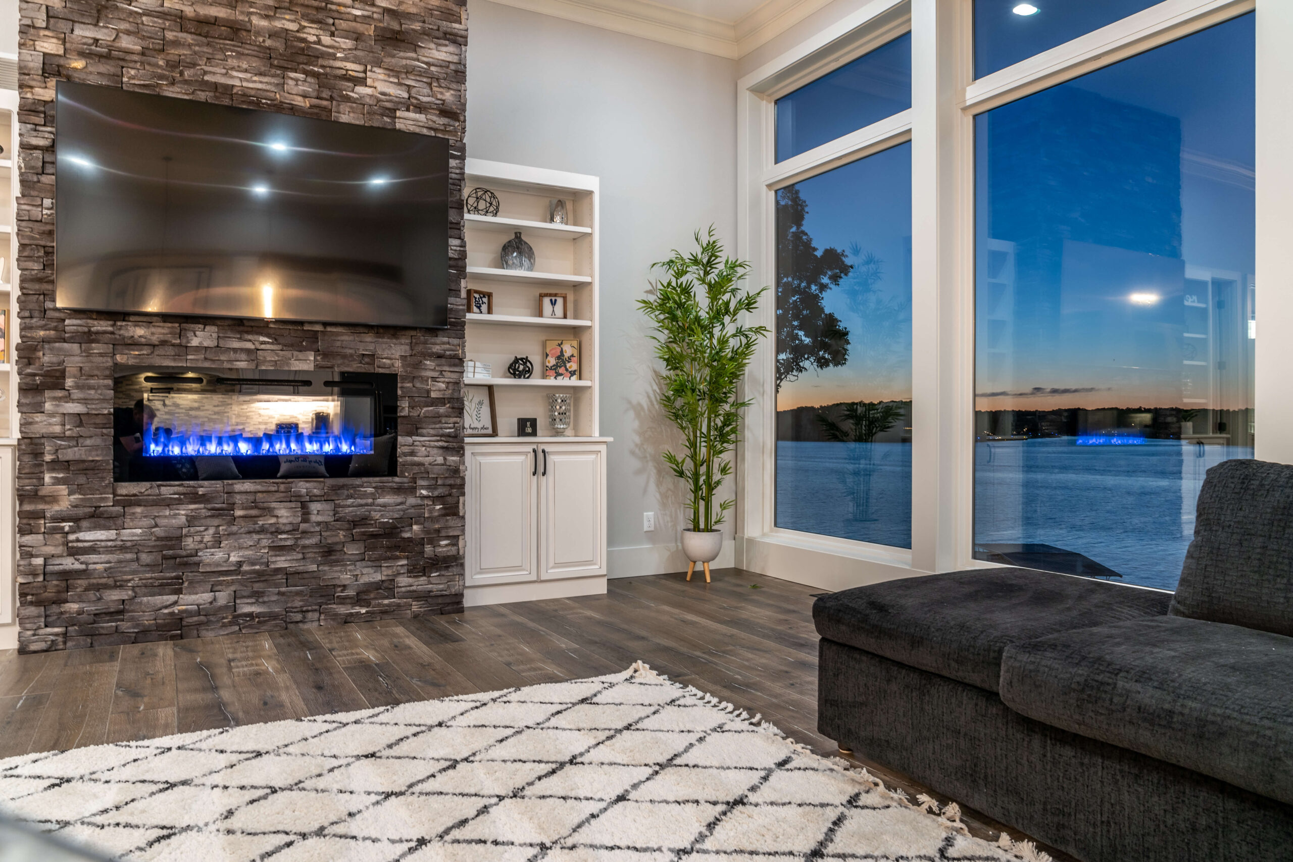 Cozy Up in the Living Room of Spindrifter Rental at Osage Beach
